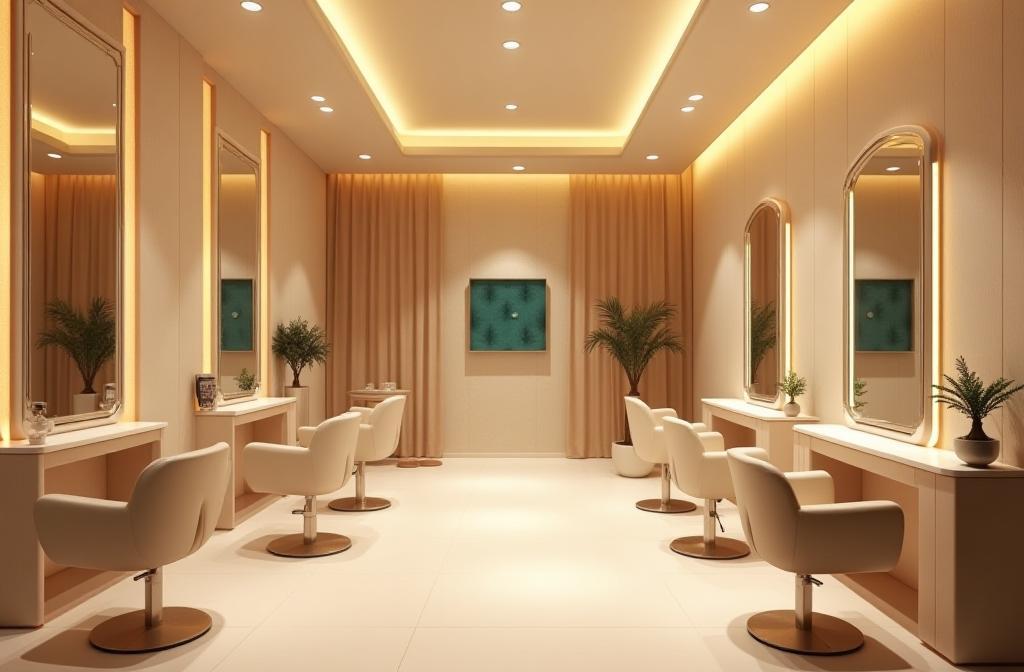 Elegant and serene interior of Al Majlis Hair & Beauty Lounge